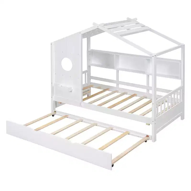 Letto a casetta una piazza con letto estraibile Design Moderno per Bambini