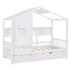 Letto a casetta una piazza con letto estraibile Design Moderno per Bambini