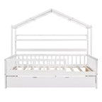 Letto a casetta in legno full size con letto estraibile singolo per bambini