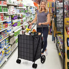 Carrello per la spesa pieghevole con due cestini
