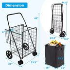 Carrello per la spesa pieghevole con due cestini