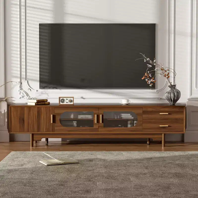 Mobile TV Petty Modern 78 con ante in vetro scanalato
