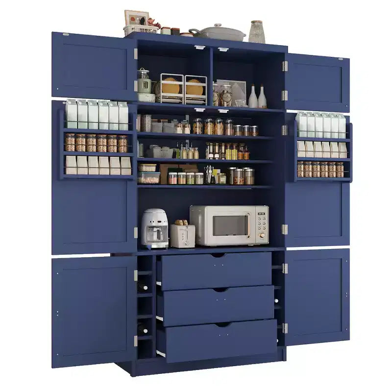 Dispensa da cucina autoportante alta 203,4 cm, buffet, armadio contenitore grande