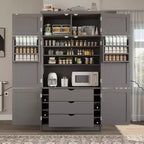 Dispensa da cucina autoportante alta 203,4 cm, buffet, armadio contenitore grande