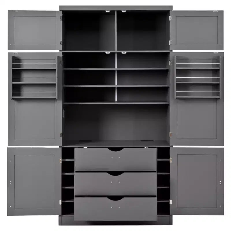 Dispensa da cucina autoportante alta 203,4 cm, buffet, armadio contenitore grande