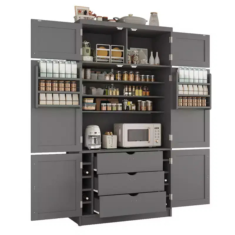 Dispensa da cucina autoportante alta 203,4 cm, buffet, armadio contenitore grande