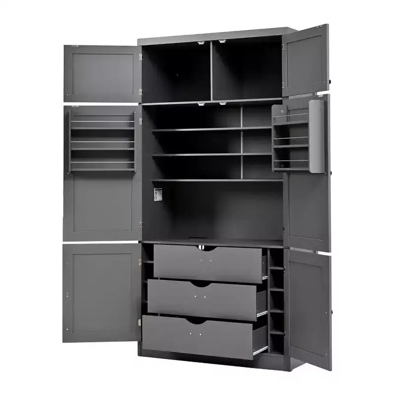 Dispensa da cucina autoportante alta 203,4 cm, buffet, armadio contenitore grande