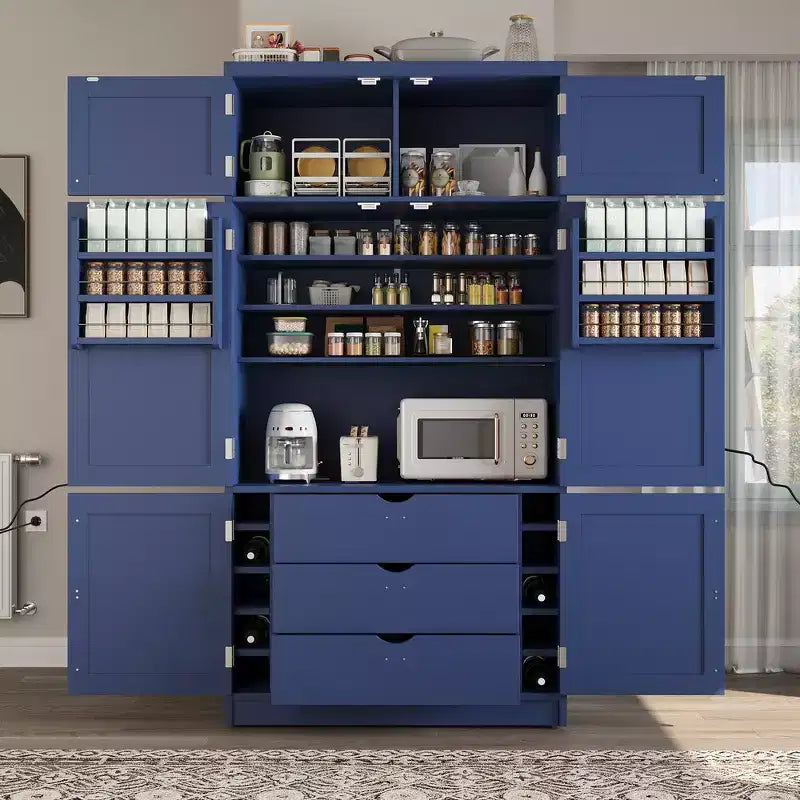 Dispensa da cucina autoportante alta 203,4 cm, buffet, armadio contenitore grande
