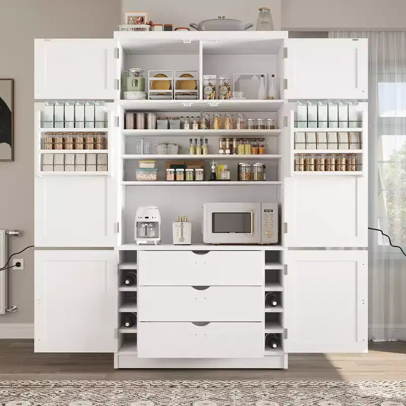 Dispensa da cucina autoportante alta 203,4 cm, buffet, armadio contenitore grande