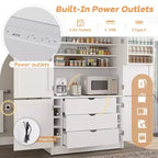 Dispensa da cucina autoportante alta 203,4 cm, buffet, armadio contenitore grande