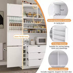 Dispensa da cucina autoportante alta 203,4 cm, buffet, armadio contenitore grande