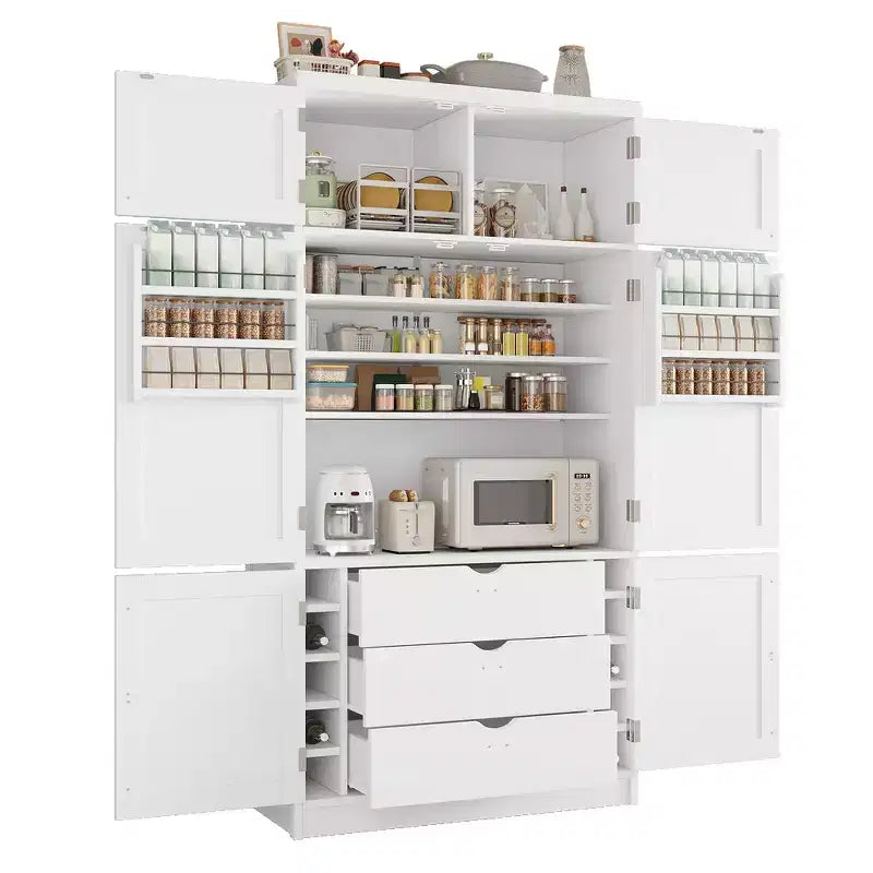 Dispensa da cucina autoportante alta 203,4 cm, buffet, armadio contenitore grande