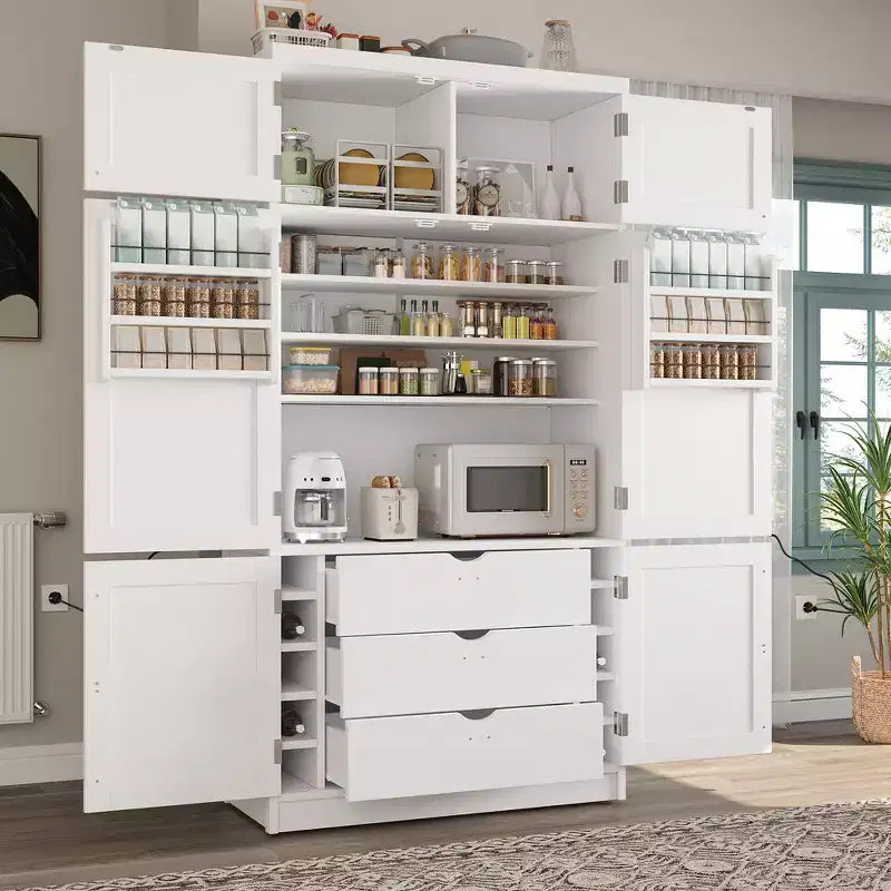 Dispensa da cucina autoportante alta 203,4 cm, buffet, armadio contenitore grande