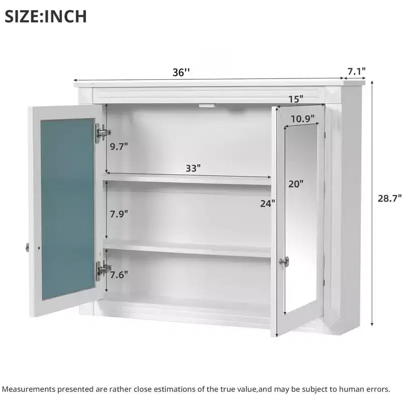Mobiletto da bagno pensile Peng con 2 specchi