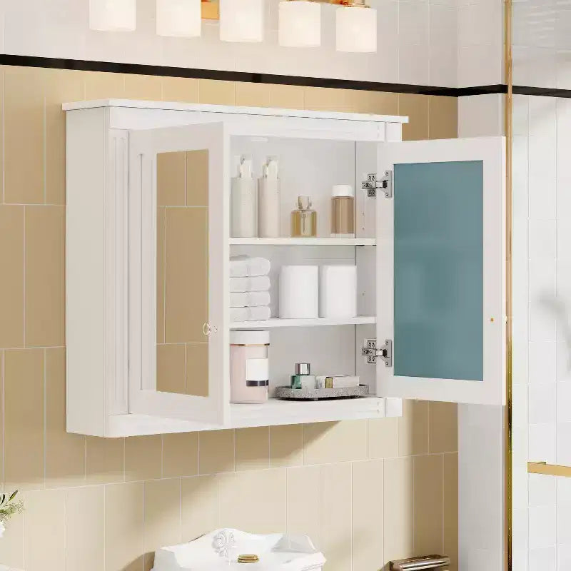 Mobiletto da bagno pensile Peng con 2 specchi