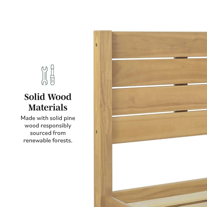Giroletto Queen Size Minimalista, Legno Massello di Pino