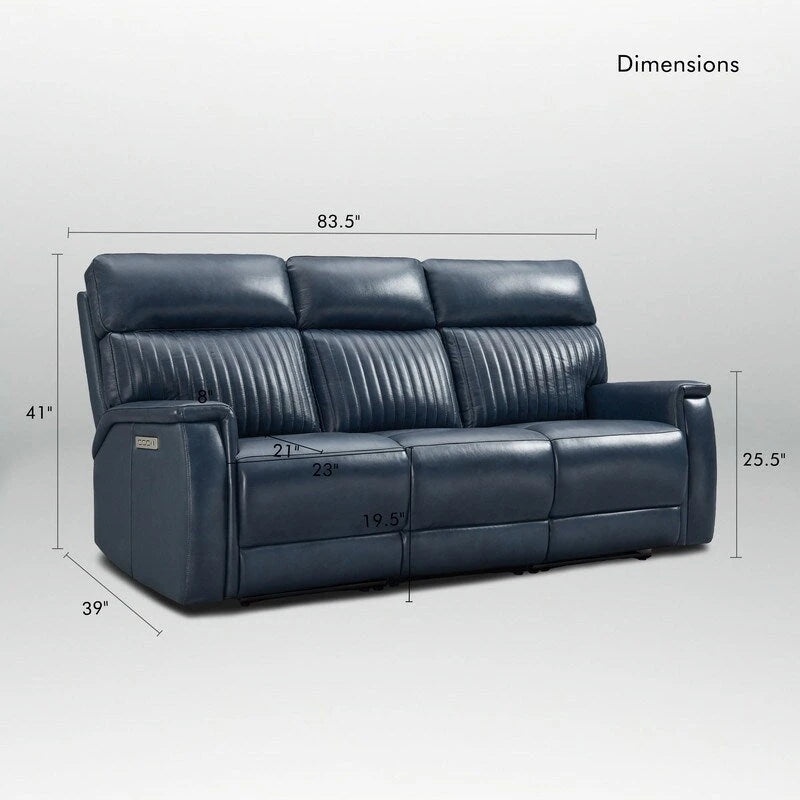 83.5 Leather Zero Gravity Power Reclining Sofa with Power Headrest and Power Lumbar,USB&USB-C Port