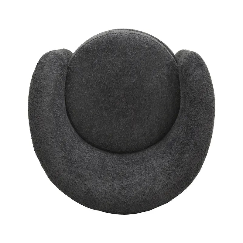 Boucle Upholstered Accent Chair with Curved Back, Plush Seating and No Assembly Required