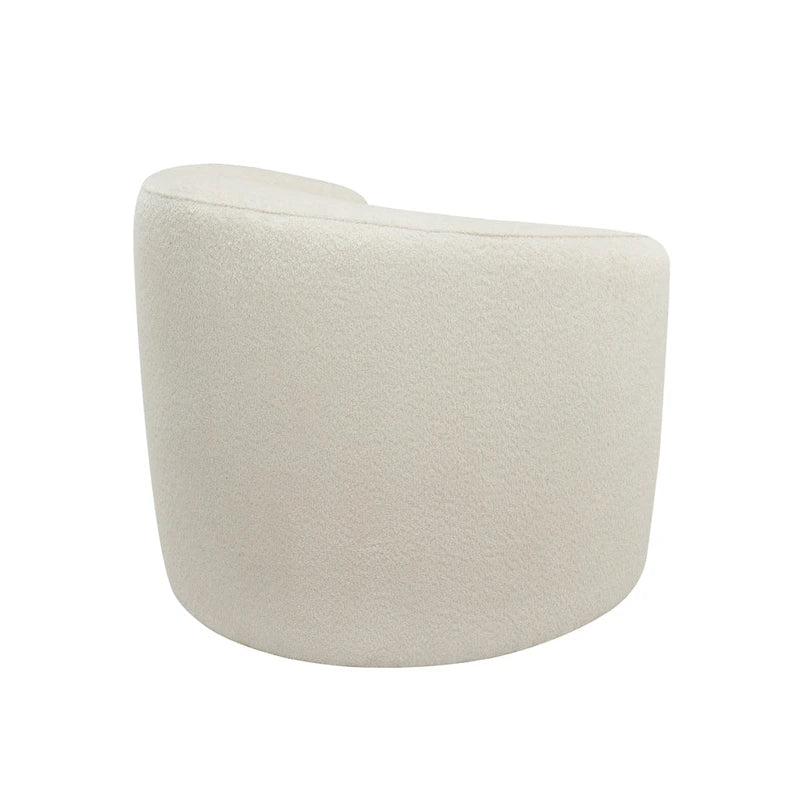 Boucle Upholstered Accent Chair with Curved Back, Plush Seating and No Assembly Required