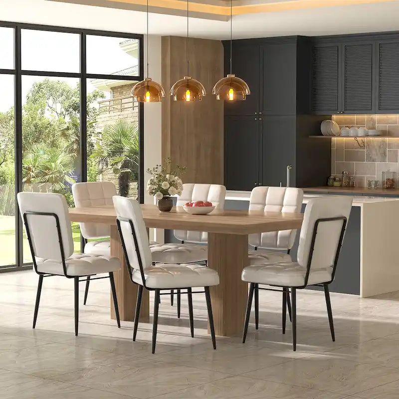 Chaises de salle à manger modernes, lot de 2/4/6/8, chaises de cuisine rembourrées avec coussin épais pour salle à manger