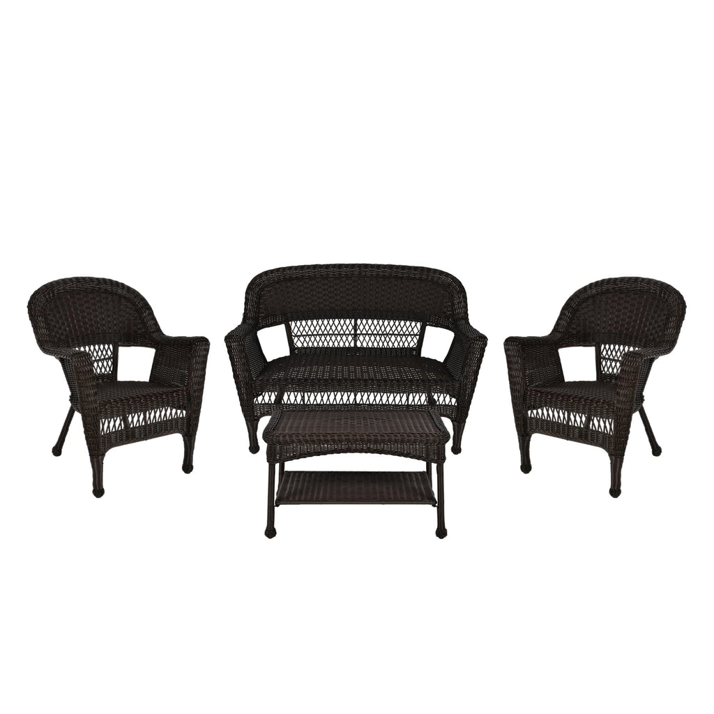 Set da conversazione da patio in vimini, 4 pezzi