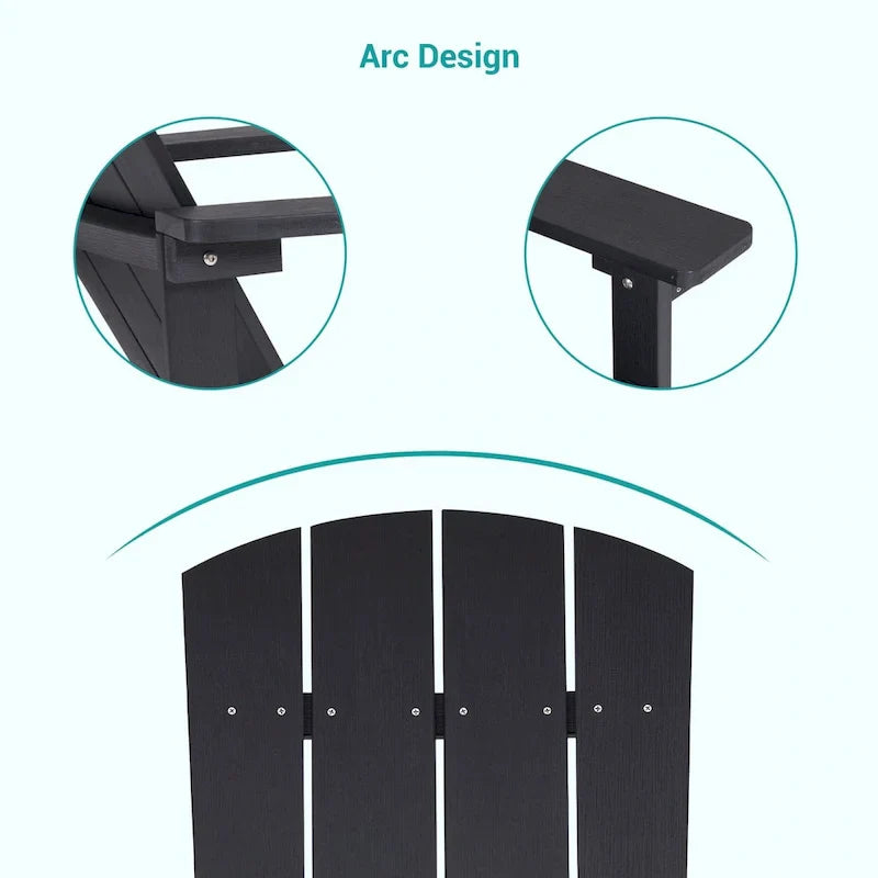 Conjunto de 4 cadeiras Adirondack de exterior em madeira resistente às intempéries Bonosuki