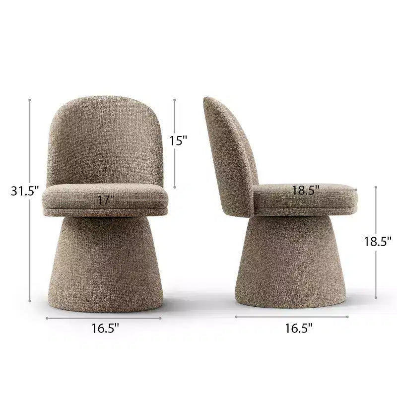 Sada 6 moderních otočných jídelních židlí bez područek s otočením o 360° a podstavcem ve stylu podstavce, elegantní akcentní židle do kuchyně, jídelny nebo kanceláře -Panipeachy