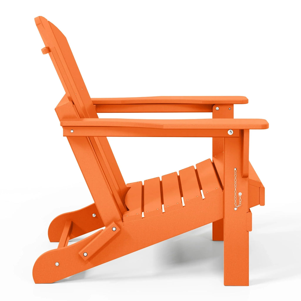 Polytrends Laguna Fade Resistant All Weather Outdoor Patio Folding Adirondack Chair