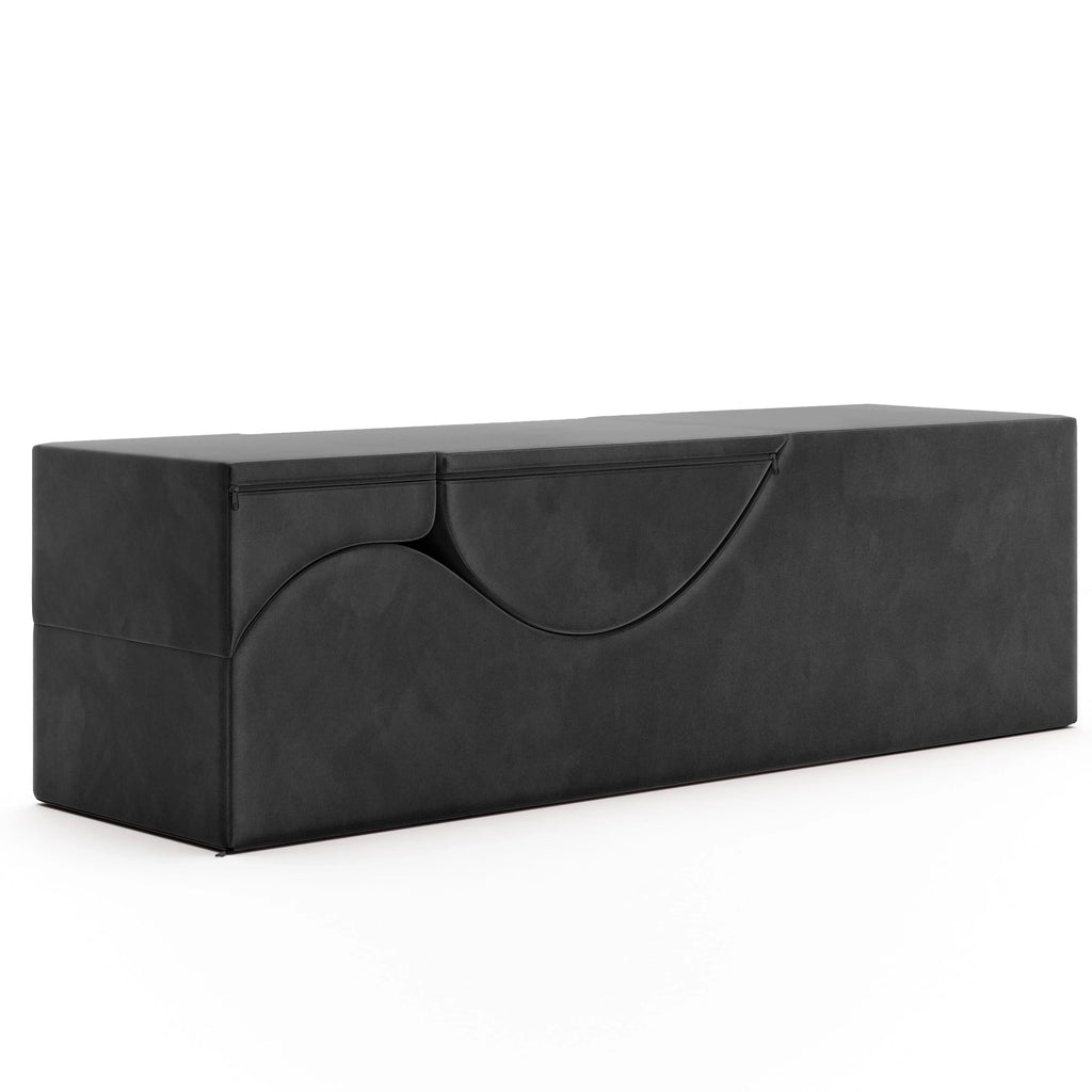 Avana Kami converteerbare chaise longue / yoga en massage - 2-in-1 hocker met verborgen uitklapbare yogastoel, microvelours - N/A