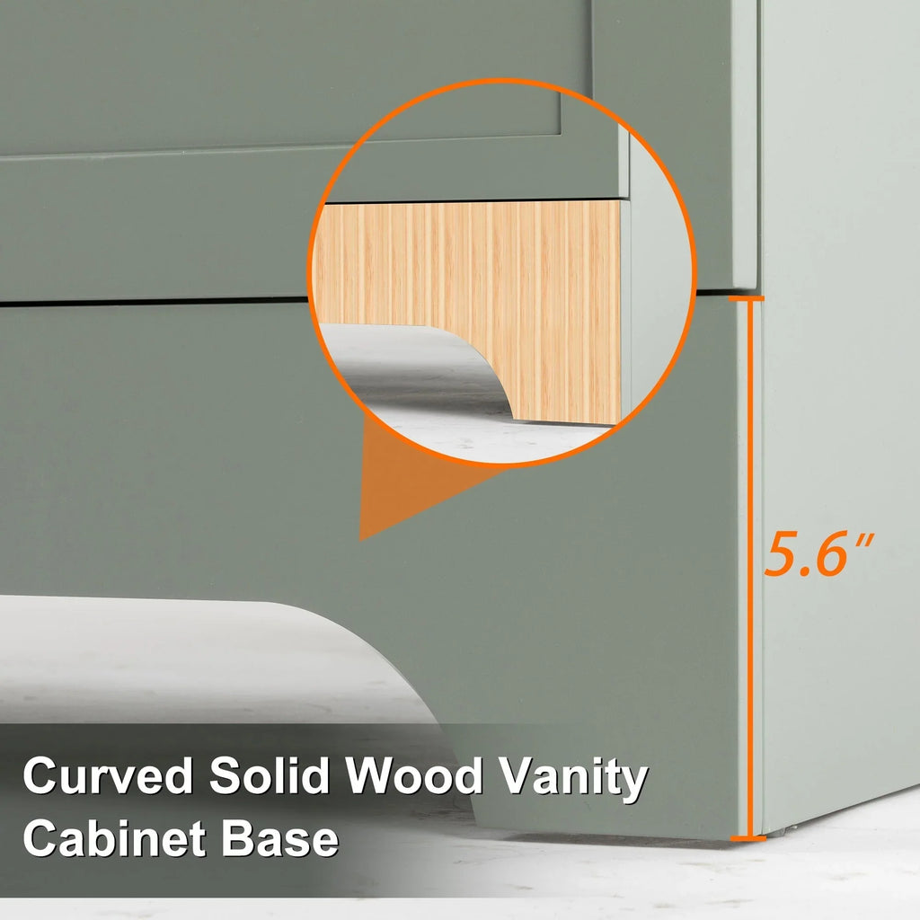 Wavy Line 30/36/48 Bathroom Vanity Set with Sink & Faucet