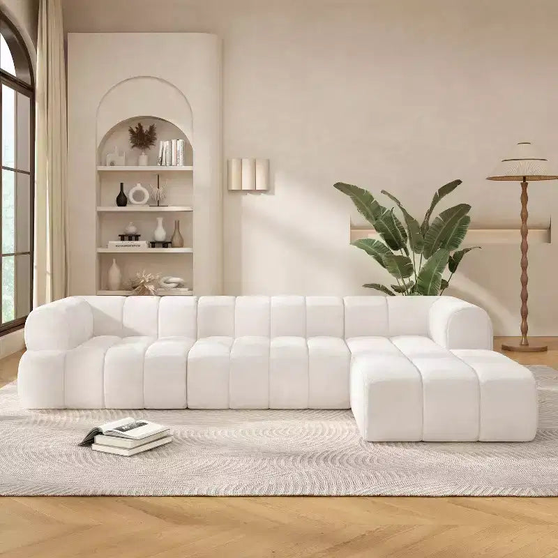 Canapé modulaire moderne en L Christopher Knight Home Keri 122 en mousse haute densité avec dossier bas