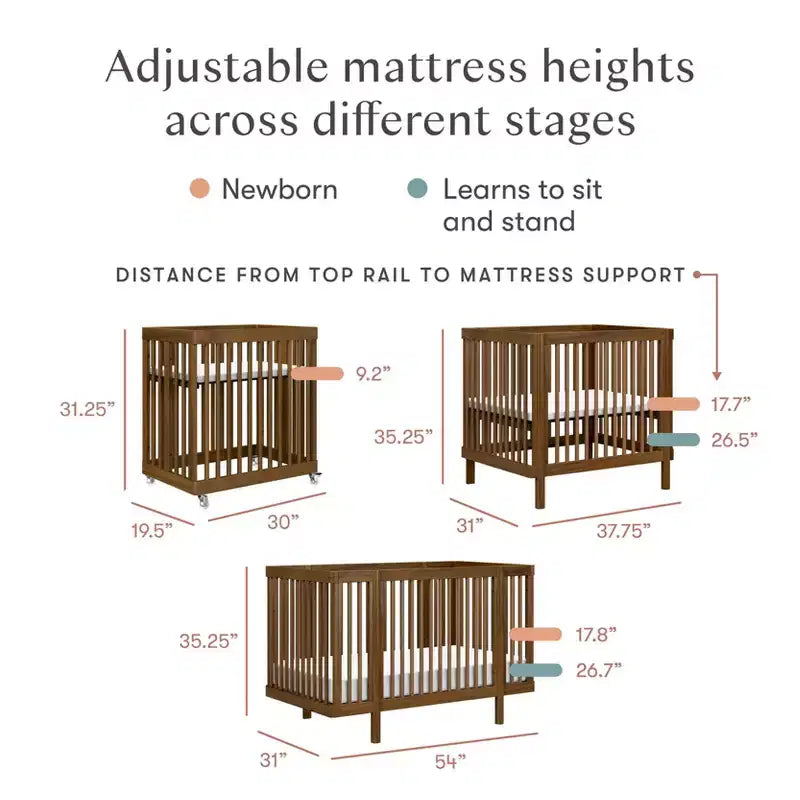 Berço convertível Babyletto Pogo 8 em 1 com kits de conversão para todas as fases