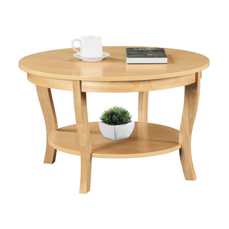 Convenience Concepts American Heritage Round Coffee Table with Shelf