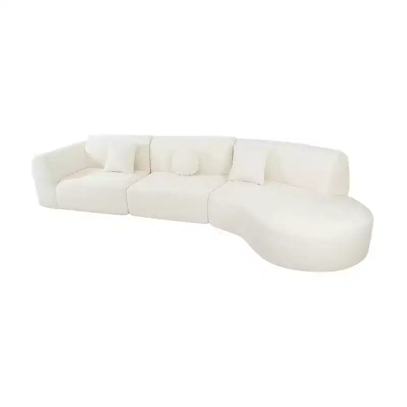 140-Zoll-modernes gebogenes Ecksofa mit Chaiselongue, 3-teiliges Set, für das Wohnzimmer