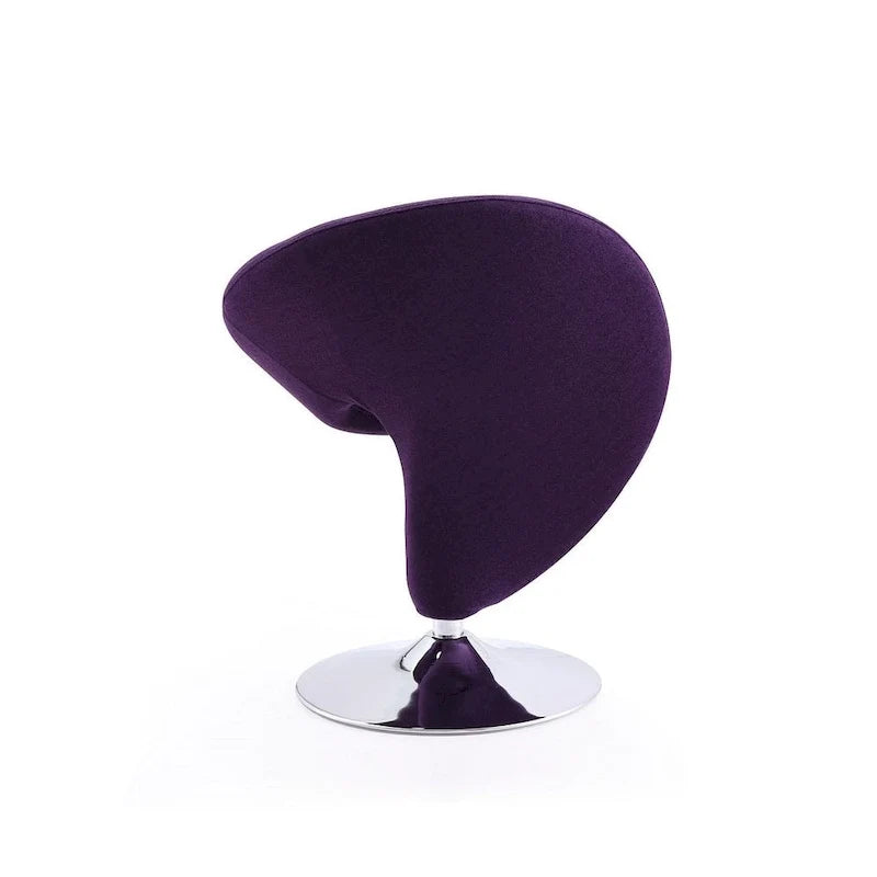 Manhattan Comfort Curl drehbarer Akzentstuhl aus Wollmischgewebe mit Chromgestell (2er-Set)
