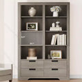 183 cm hohes Bücherregal mit 4 Schubladen, freistehendes Bücherregal im Landhausstil für Schlafzimmer, Wohnzimmer und Homeoffice