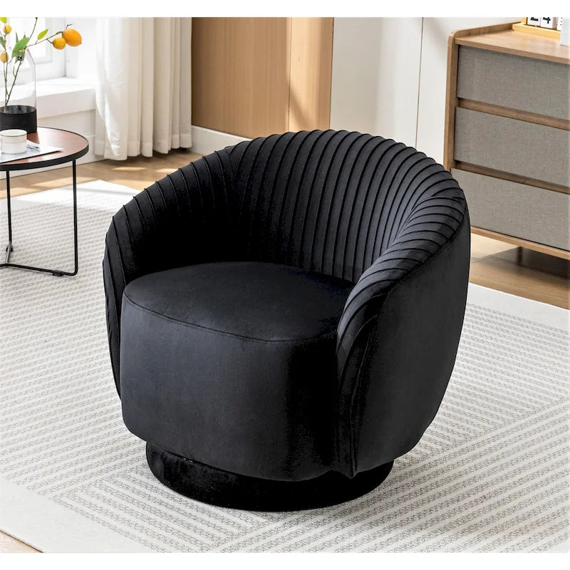 Petit fauteuil pivotant en velours Milvo