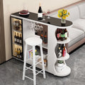 Table de bar moderne de forme libre avec plateau en pierre et rangement pour bars à domicile