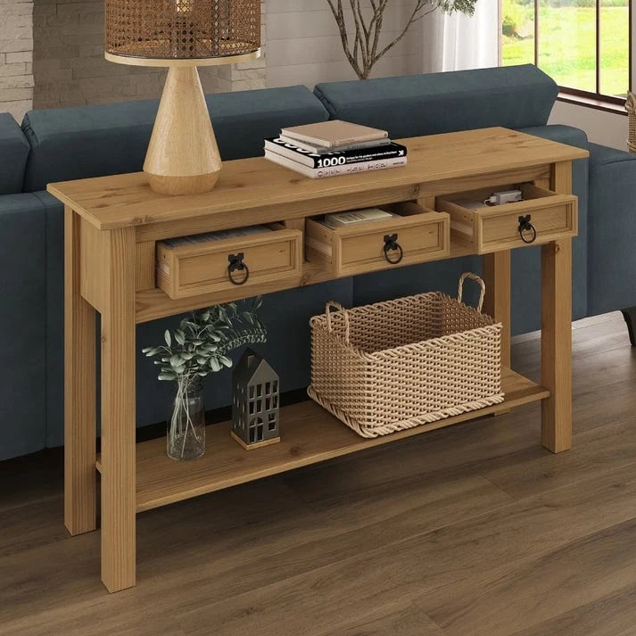 Console d’entrée en bois à 3 tiroirs Corona | Furniture Dash - N/A
