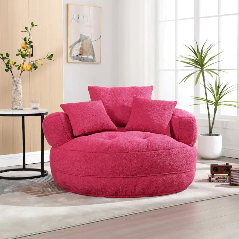 Runder Lazy-Sofa-Sessel -C Weiß/Blau/Grau/Gelb/Orange/Rosarot/Marineblau/Grün, Einzel- und Zweisitzer