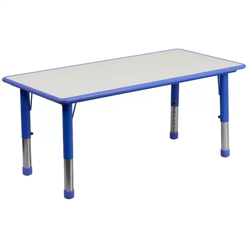 Rechteckiges, höhenverstellbares Aktivitätstisch-Set aus Kunststoff von Emma und Oliver, 23,625 W × 47,25 L, mit 6 Stühlen