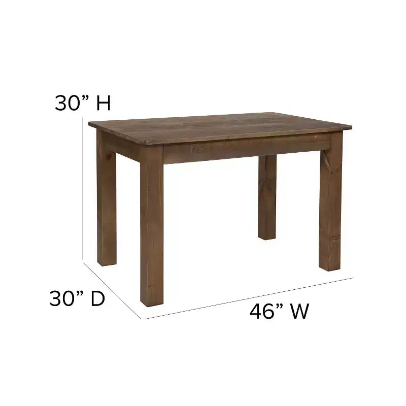 Tavolo da pranzo rettangolare in pino massello Flash Furniture, 46 x 30