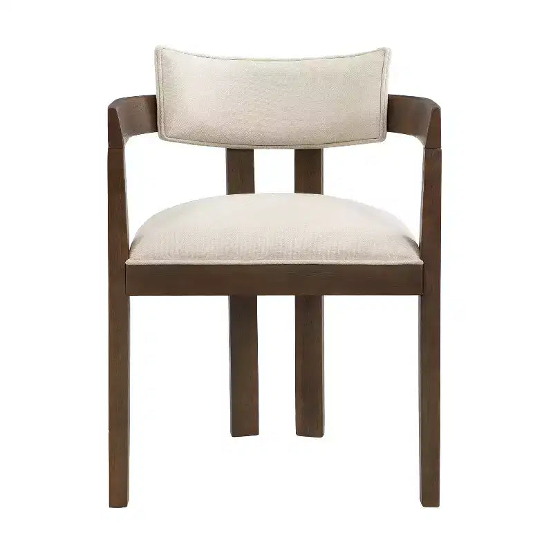 Conjunto de mesa de jantar redonda moderna de 5 peças Christopher Knight Home Shankar com cadeiras estofadas de madeira de seringueira
