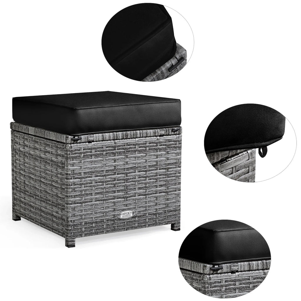 Costway 7 PCS Patio Rattan Dining Set Sectional Sofa Couch Ottoman - See Details