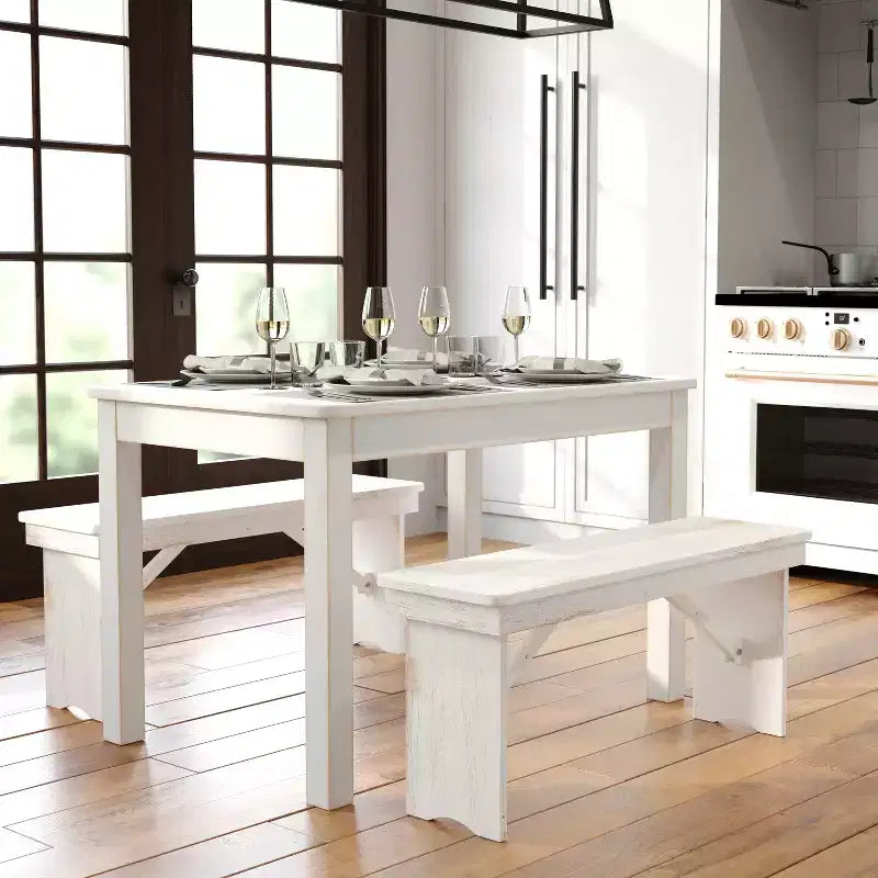 Tavolo da pranzo rettangolare in pino massello Flash Furniture, 46 x 30