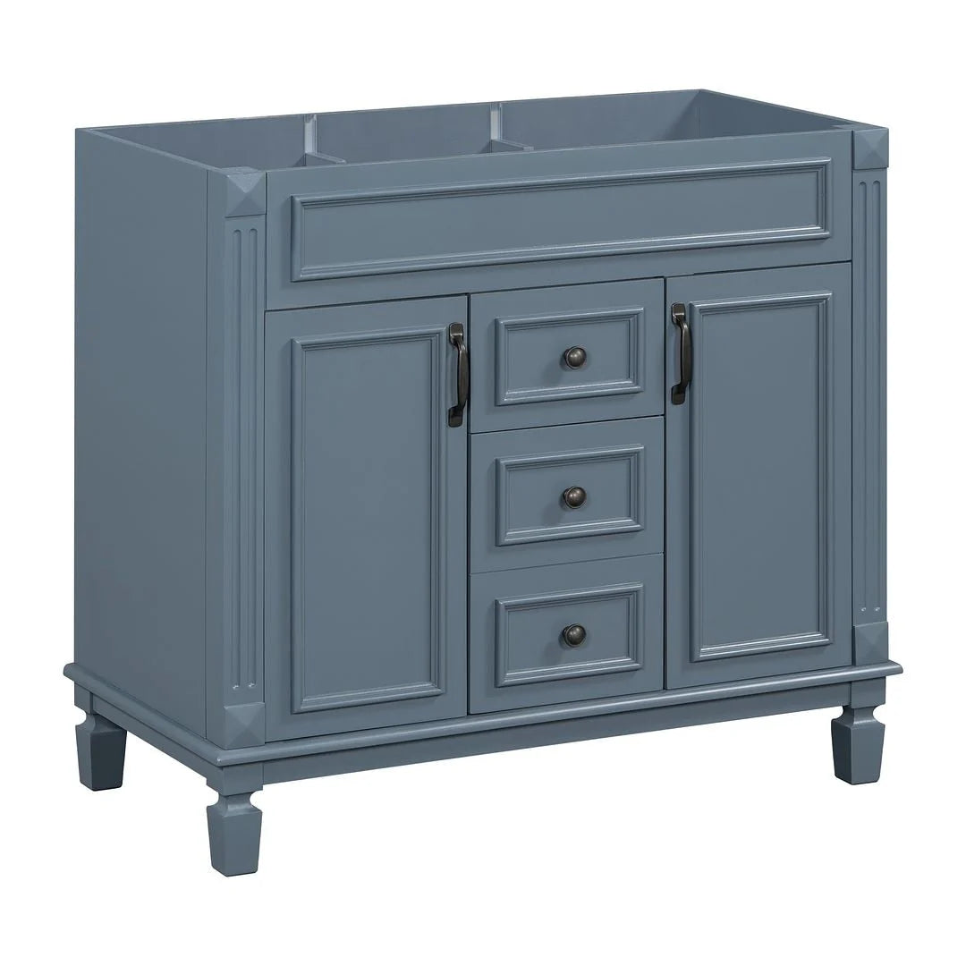 Moderne badkamermeubelset van 36 inch met wastafelblad, spiegelkast, 2 deuren en 2 laden