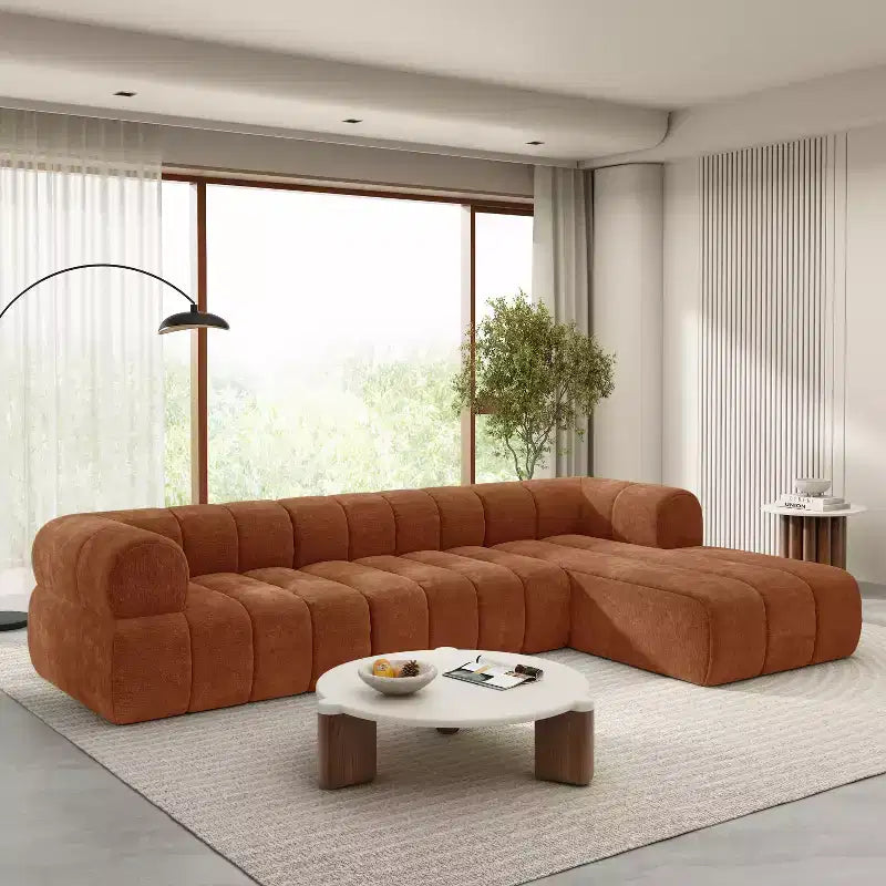 Canapé modulaire moderne en L Christopher Knight Home Keri 122 en mousse haute densité avec dossier bas