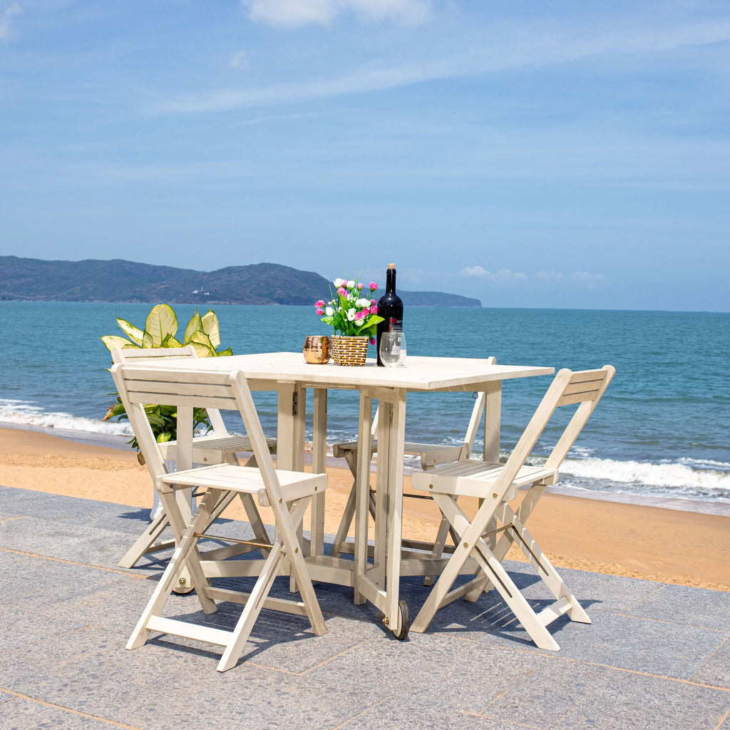 Conjunto de mesa de jantar exterior SAFAVIEH Brandy com 5 peças - 43Wx35Dx29H