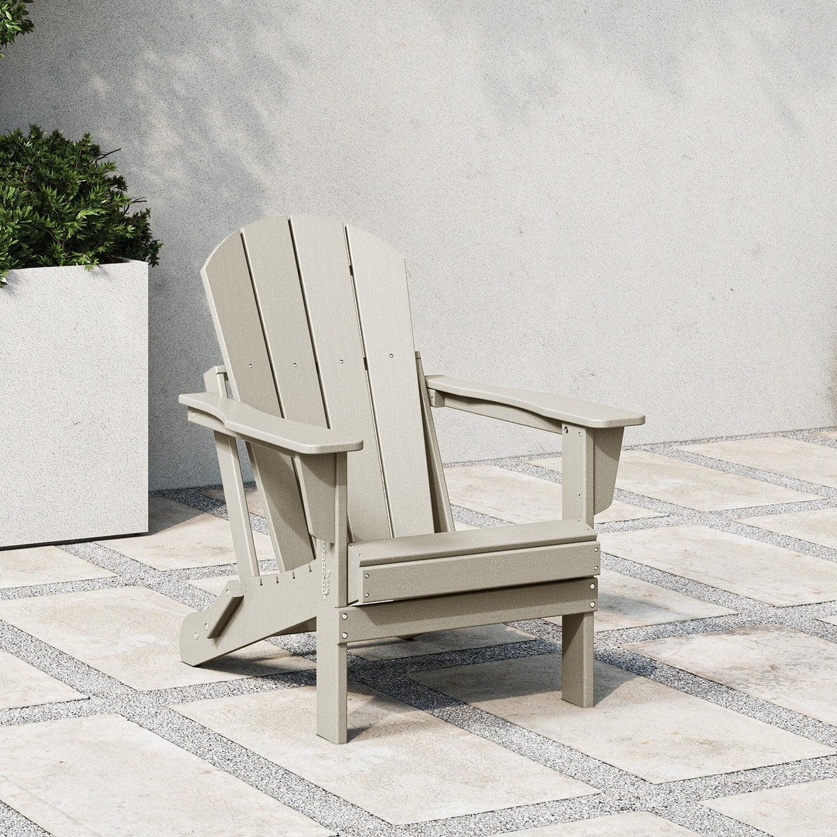 Polytrends Laguna Fade Resistant All Weather Outdoor Patio Folding Adirondack Chair