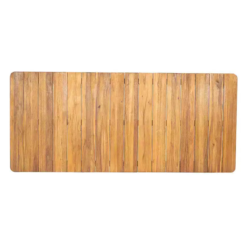 Conjunto de jantar rústico Irene da Christopher Knight Home com 9 peças, em madeira de acácia para exterior, cadeiras com encosto curvo e almofadas